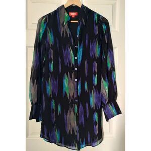 Kirna Zabete For Target Button-Up Belted Shirt Dress Printed Collared (Size XS)